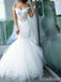 Gorgeous V-neck Off-Shoulder Strapless Mermaid Long Wedding Dresses,WD3097