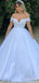 Elegant V-neck Off-Shoulder Lace A-line Long Wedding Dresses,WD3103