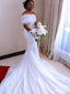 Elegant Off-Shoulder Strapless Lace Appliques Mermaid Long Wedding Dresses,WD3105