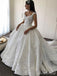 Gorgeous V-neck Lace Appliques Straps A-line Long Wedding Dresses,WD3106