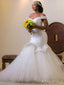 Elegant  V-neck Off-Shoulder Strapless Mermaid Long Wedding Dresses,WD3109