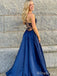 Gorgeous V-neck Spaghetti Strap Split Side Mermaid Long Prom Dress,PD38089