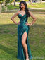 Elegant Sweetheart Spaghetti Strap Split Side Mermaid Long Prom Dress,PD38079