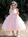 Cute Pink A-line Long Flower Girl Dresses, FGS165