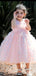 Cute Pink A-line Long Flower Girl Dresses, FGS165