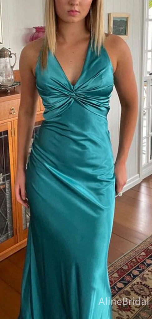 Elegant V-neck Halter Mermaid Long Prom Dress,PD38123