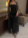 Sparkly Black Beadings A-line Long Prom Dress,PD38145