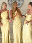 Simple One Shoulder Spaghetti Strap Mermaid Long Bridesmaid Dress,PD3213
