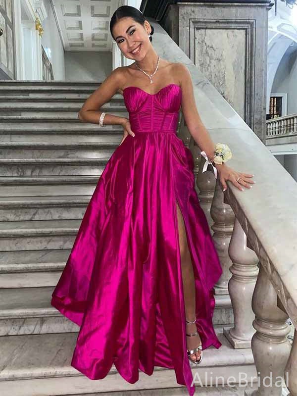 Gorgeous Sweetheart Strapless A-line Long Prom Dress,PD381768