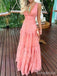 Elegant V-neck A-line Long Prom Dress,PD381775