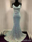 Sparkly Sequins Spaghetti Strap Mermaid Long Prom Dress,PD381776