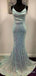 Sparkly Sequins Spaghetti Strap Mermaid Long Prom Dress,PD381776