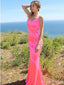 Elegant V-neck Spaghetti Strap Mermaid Long Prom Dress,PD381786