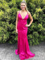 Sexy V-neck Spaghetti Strap Mermaid Long Prom Dress,PD381787