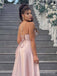 Elegant Spaghetti Strap Split Side A-line Long Prom Dress,PD381795