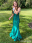 Sexy V-neck Spaghetti Strap Mermaid Long Prom Dress,PD381804