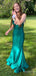 Sexy V-neck Spaghetti Strap Mermaid Long Prom Dress,PD381804