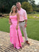 Elegant Pink Split Side A-line Long Prom Dress,PD381805