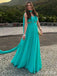 Gorgeous V-neck A-line Long Prom Dress,PD381846