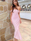 Elegant Pink Off-Shoulder Strapless Mermaid Long Prom Dress,PD381874