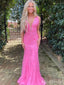 Elegant V-neck Mermaid Long Prom Dress,PD37657