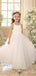 Elegant White A-line Long Flower Girl Dresses, FGS183