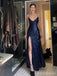 Sexy V-neck Spaghetti Strap Mermaid Long Prom Dress,PD381954