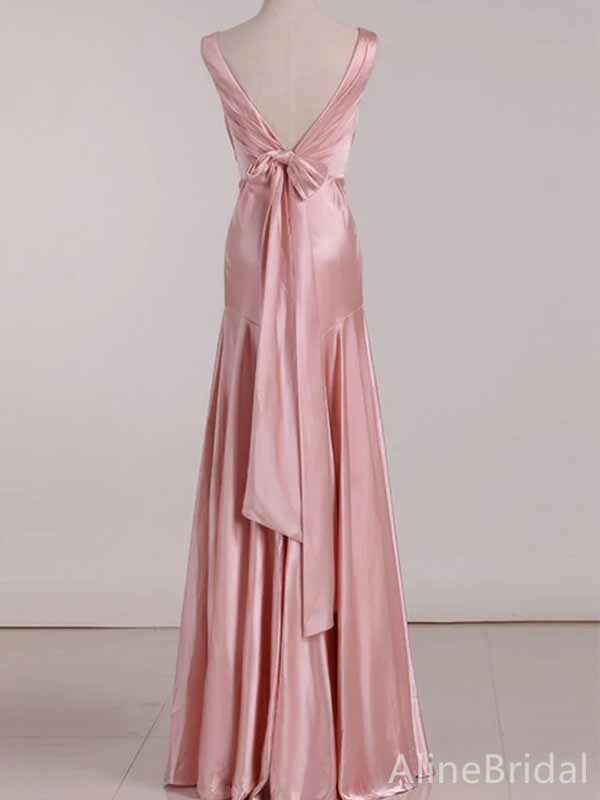 Elegant Pink V-neck Mermaid Long Prom Dress,PD381971