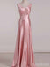 Elegant Pink V-neck Mermaid Long Prom Dress,PD381971