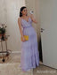 Elegant Purple V-neck Spaghetti Strap A-line Long Prom Dress,PD381990