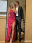 Elegant One Shoulder Side-Slit Mermaid Long Prom Dress,PD381994