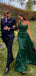 Elegant Green One Shoulder Mermaid Long Prom Dress,PD382050