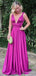 Sexy V-neck Strap A-line Long Prom Dress,Evening Dress,PD382098