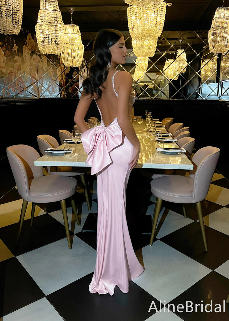 Gorgeous Pink Spaghetti Strap Mermaid Long Prom Dress,Evening Dress,PD382114