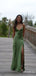 Simple V-neck Spaghetti Strap Side Slit Mermaid Long Prom Dress,Evening Dress,PD382119