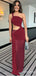 Elegant One Shoulder Burgundy Mermaid Long Prom Dress,Evening Dress,PD382120