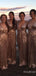 Sparkly V-neck A-line Long Bridesmaid Dress,PD3241
