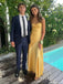 Yellow Sweetheart Sleeveless Sheath Long Prom Dress, PD3742