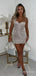 Sparkly Spaghetti Strap A-line Short Mini Homecoming Dress, HD3177