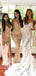 Elegant V-neck Spaghetti Strap Mermaid Long Bridesmaid Dress,PD3243