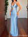 Elegant Blue V-neck Mermaid Long Prom Dress,Evening Dress,PD37676