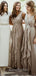 Elegant V-neck Sleeveless A-line Long Prom Dress,PD3207