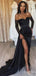 Elegant Black Sweatheart Strapless Mermaid Long Bridesmaid Dress,PD3254