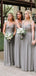 Elegant V-neck Spaghetti Strap A-line Long Bridesmaid Dress,PD3253