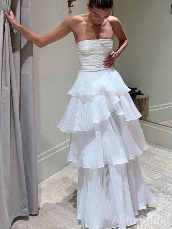 Elegant Strapless A-line Long Prom Dress,Evening Dress,PD37686