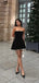 Elegant Black Strapless A-line Short Mini Homecoming Dress, HD3181