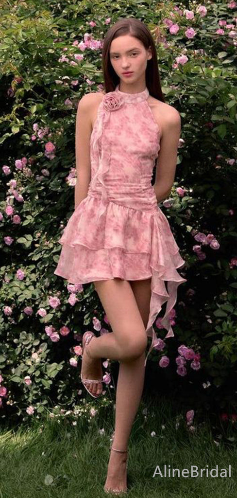 Elegant Halter A-line Short Mini Homecoming Dress, HD3182