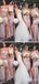 Elegant Sweatheart Strapless Split Side Mermaid Long Bridesmaid Dress,PD3282