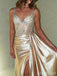 Elegant V-neck Spaghetti Strap Split Side A-line Long Prom Dress,Evening Dress,PD37698