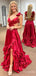 Sexy Red V-neck Split Side Long Prom Dress,Evening Dress,PD37733